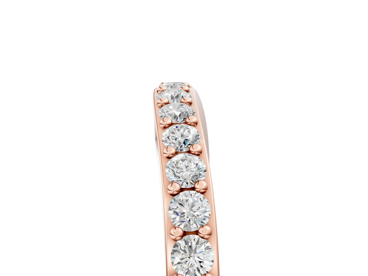 Rose gold Round Diamond Pavé Set Curved Eternity Band_5