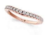 Rose gold Round Diamond Pavé Set Curved White Gold Band_1