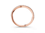 Rose gold Round Diamond Pavé Set Curved White Gold Band_3