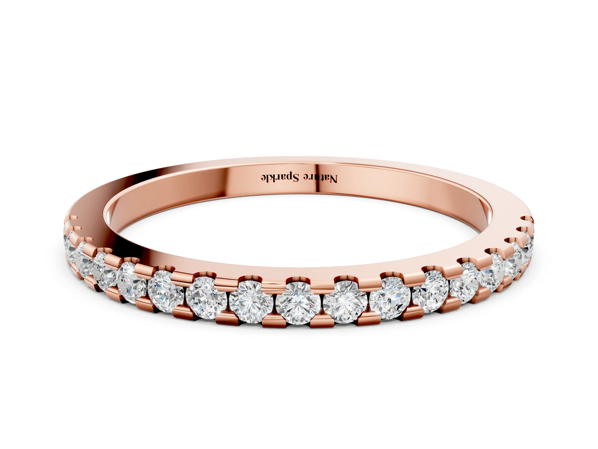 Rose gold Round Diamond Pavé Set Eternity Band with Micro Prong Setting