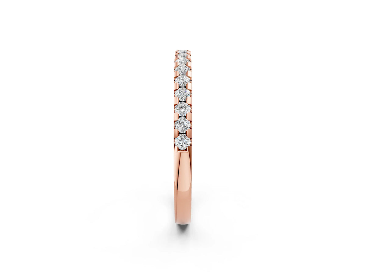 Rose gold Round Diamond Pavé Set Eternity Band with Micro Prong Setting_2