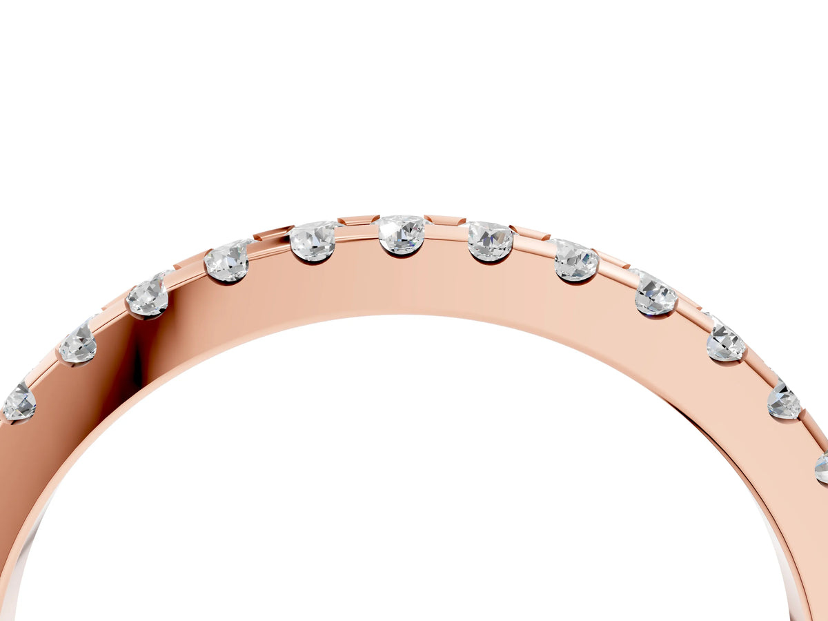 Rose gold Round Diamond Pavé Set Eternity Band with Micro Prong Setting_4