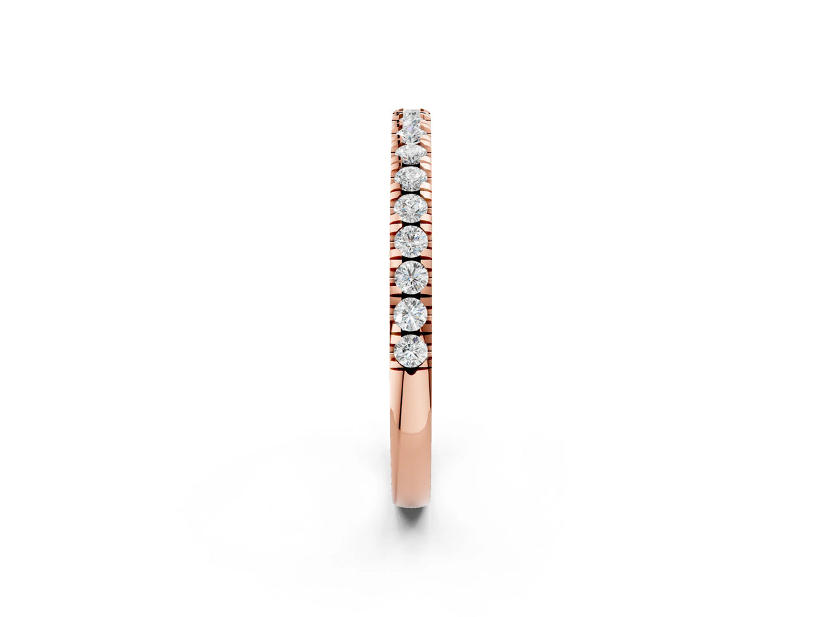 Rose gold Round Diamond Pavé Set Eternity Band_2