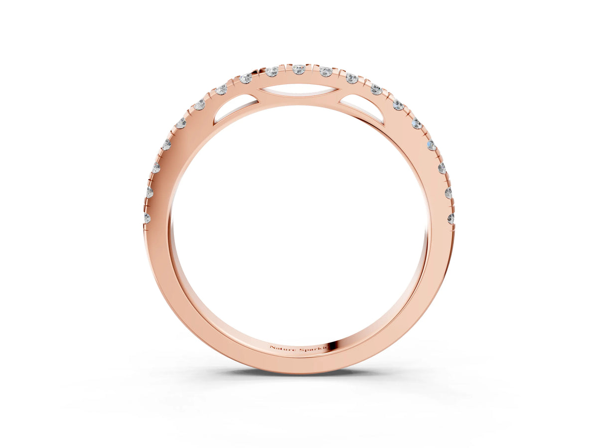 Rose gold Round Diamond Pavé Set Eternity Band_3