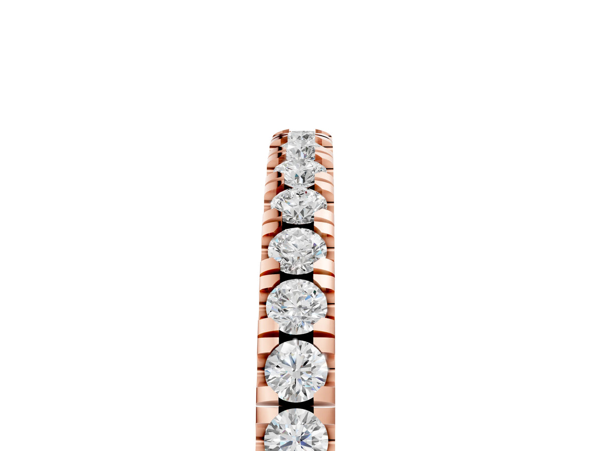 Rose gold Round Diamond Pavé Set Eternity Band_5