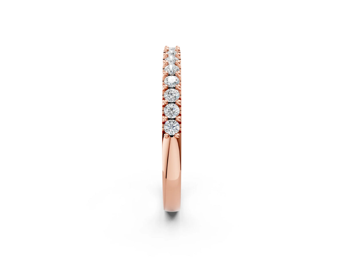 Rose gold Round Diamond Pavé Set Half Eternity Band_2