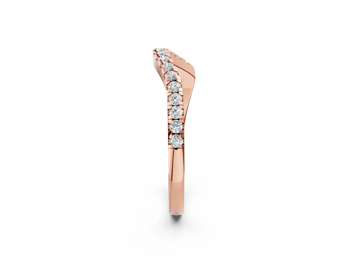 Rose gold Round Diamond Pavé Twist Band with U-Prong Setting_2