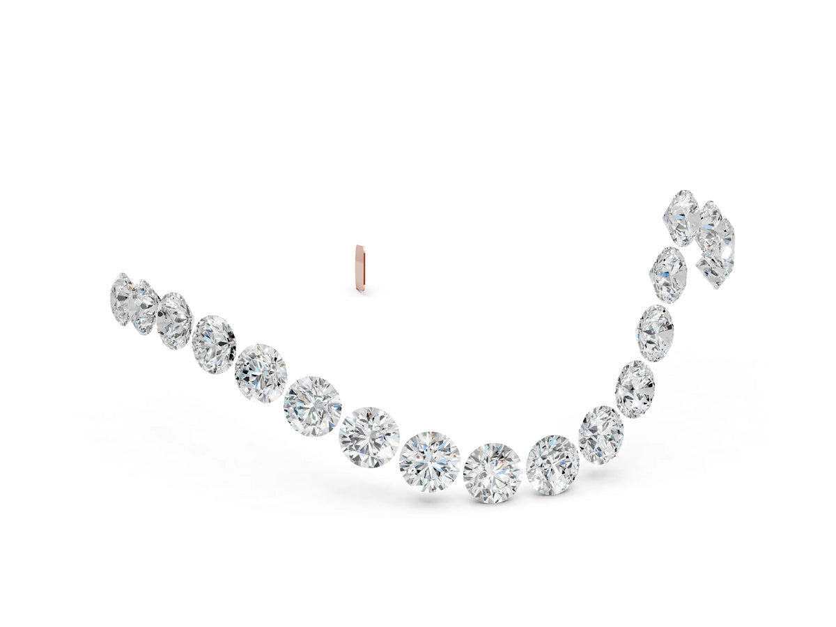 Rose gold Round Diamond Pavé V-Shaped Contour Band with Shared Prong Setting