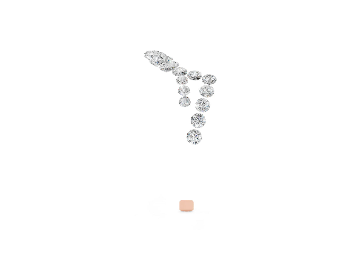 Rose gold Round Diamond Pavé V-Shaped Contour Band with Shared Prong Setting_2