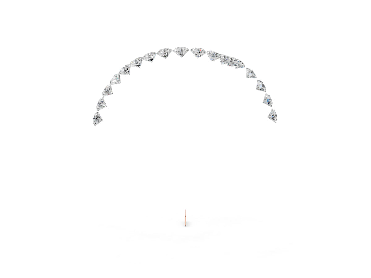 Rose gold Round Diamond Pavé V-Shaped Contour Band with Shared Prong Setting_3