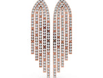 Rose gold Round Diamond Pavé Waterfall Drop Earrings