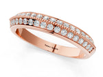 Rose gold Round Diamond Pave Eternity Band with Milgrain Edging_1