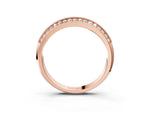 Rose gold Round Diamond Pave Eternity Band with Milgrain Edging_3