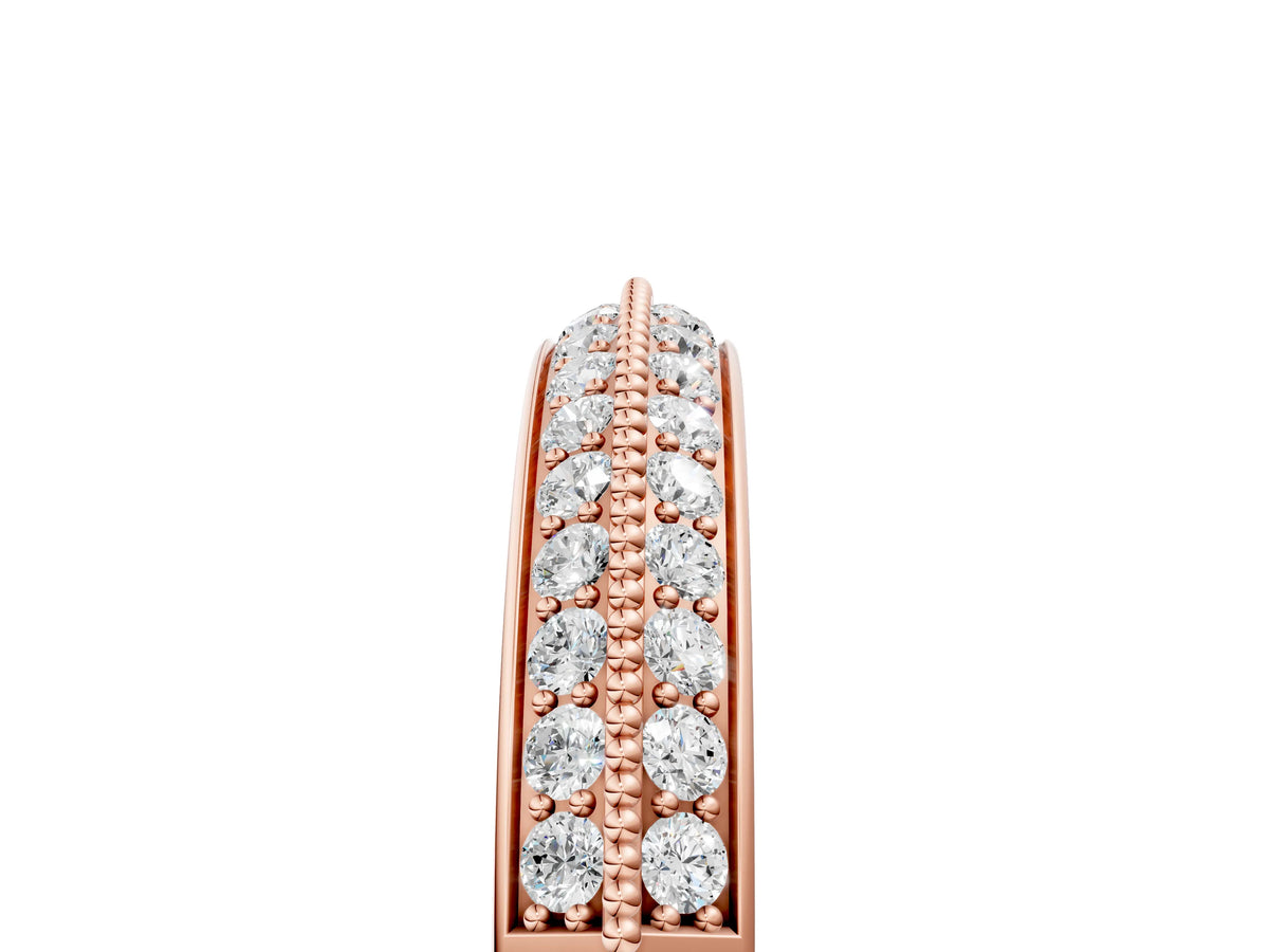Rose gold Round Diamond Pave Eternity Band with Milgrain Edging_5