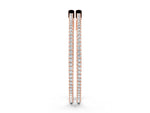 Rose gold Round Diamond Pave Hoop Earrings with Prong Setting