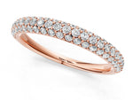 Rose gold Round Diamond Pave Set White Gold Eternity Band_1