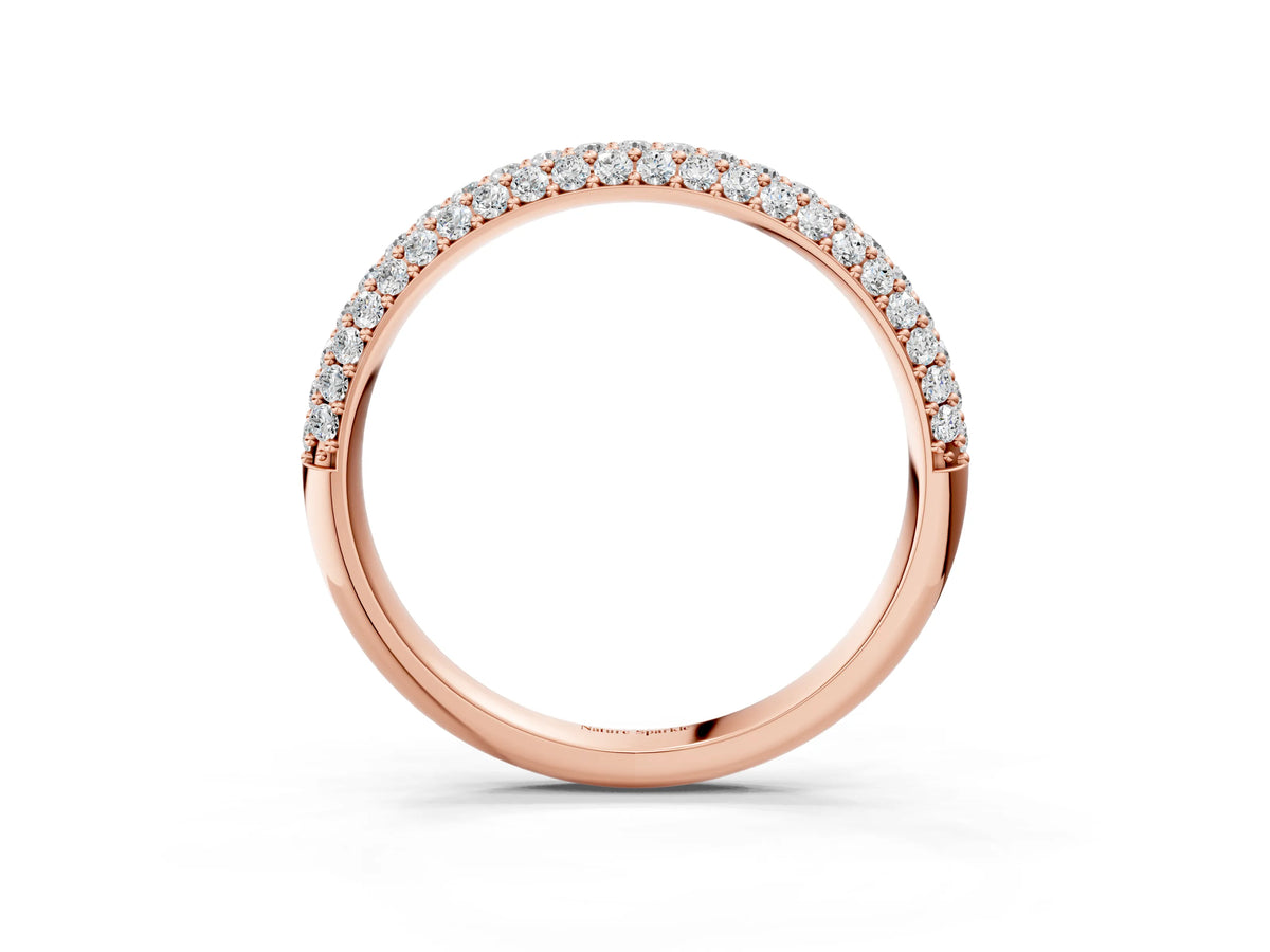 Rose gold Round Diamond Pave Set White Gold Eternity Band_3