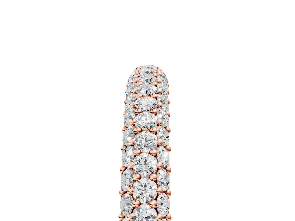 Rose gold Round Diamond Pave Set White Gold Eternity Band_5