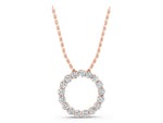 Rose gold Round Diamond Prong-Set Circle Pendant_1