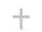 Rose gold Round Diamond Prong-Set Cross Pendant