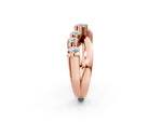 Rose gold Round Diamond Prong-Set Crossover Band_2