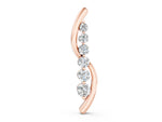 Rose gold Round Diamond Prong-Set Curved Pendant