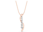Rose gold Round Diamond Prong-Set Curved Pendant_1