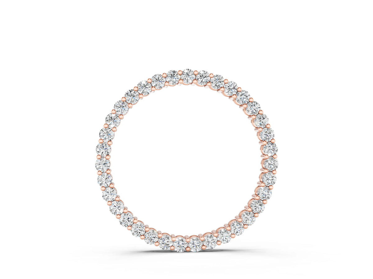 Rose gold Round Diamond Prong-Set Eternity Pendant