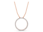 Rose gold Round Diamond Prong-Set Eternity Pendant_1