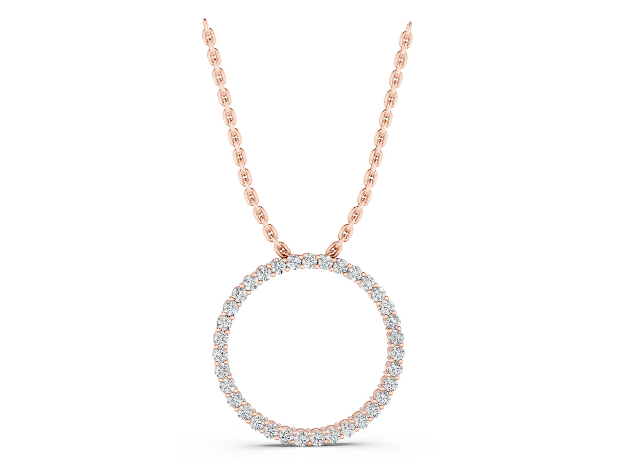 Rose gold Round Diamond Prong-Set Eternity Pendant_1