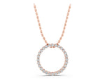 Rose gold Round Diamond Prong Set Eternity Pendant_1