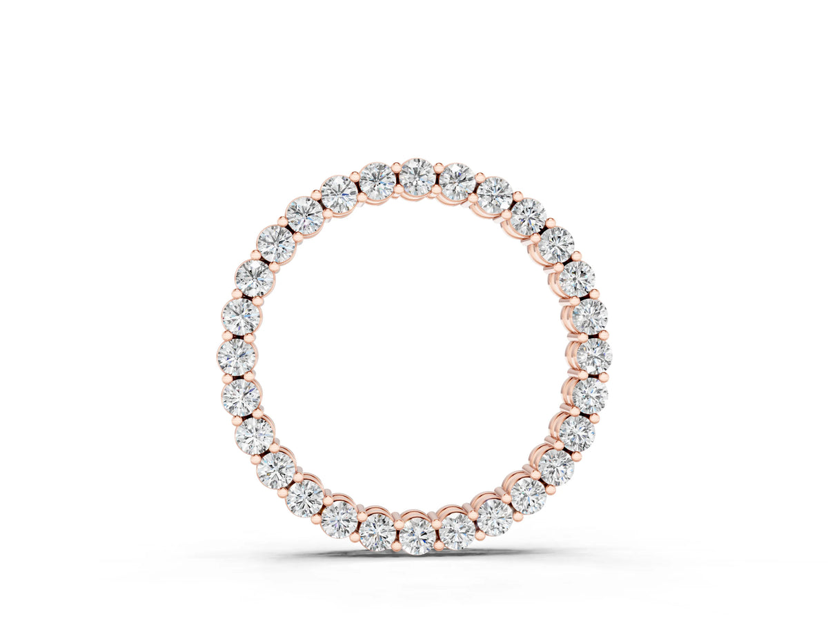 Rose gold Round Diamond Prong Set Eternity Pendant