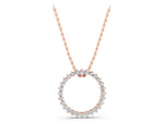 Rose gold Round Diamond Prong-Set Halo Pendant_1