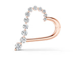 Rose gold Round Diamond Prong-Set Heart Pendant
