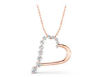 Rose gold Round Diamond Prong-Set Heart Pendant_1