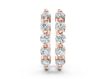 Rose gold Round Diamond Prong-Set Hoop Earrings