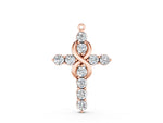 Rose gold Round Diamond Prong Set Infinity Cross Pendant