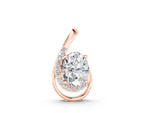 Rose gold Round Diamond Prong Set Swirl Pendant
