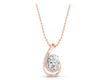 Rose gold Round Diamond Prong Set Swirl Pendant_1