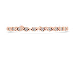 Rose gold Round Diamond Prong Set Tennis Bracelet with X-Link Band