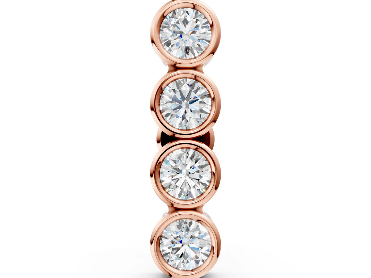 Rose gold Round Diamond Row Flatback Earring