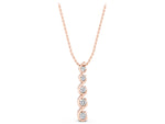 Rose gold Round Diamond S-Curve Prong Pendant_1