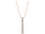 Rose gold Round Diamond S-Curve Prong Set Pendant_1