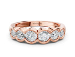 Rose gold Round Diamond Scalloped Bezel Set Eternity Band
