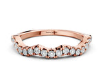 Rose gold Round Diamond Scalloped Pavé Wedding Band with Shared Prong Setting