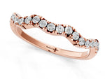 Rose gold Round Diamond Scalloped Pavé Wedding Band with Shared Prong Setting_1