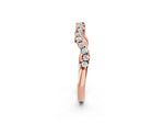 Rose gold Round Diamond Scalloped Pavé Wedding Band with Shared Prong Setting_2