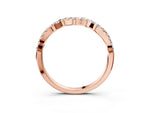 Rose gold Round Diamond Scalloped Pavé Wedding Band with Shared Prong Setting_3