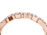 Rose gold Round Diamond Scalloped Pavé Wedding Band with Shared Prong Setting_4
