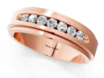 Rose gold Round Diamond Seven-Stone Channel Set Mens Band_1